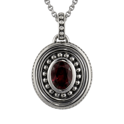 Garnet Bead Cremation Pendant